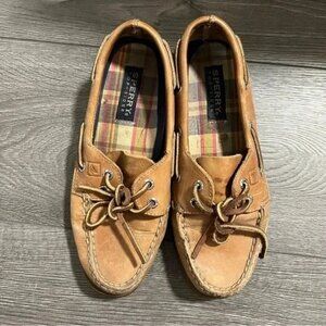 Original Authentic Sperry Topsider Boat Shoes Brown Leather Women's Size 6.5